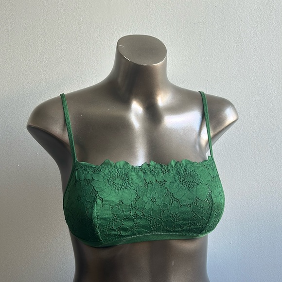 aerie Other - Aerie Green Floral Lace Bralette Size Large